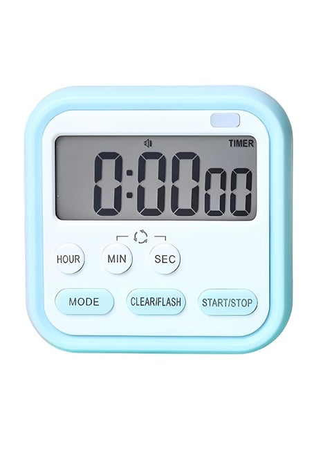 HEVIR Digital Kitchen Timer with Large LCD Display Countdown Stopwatch with Magnetic Back Flashing Light and Retractable Stand Perfect for Cooking Baking Studying and Classroom Use White