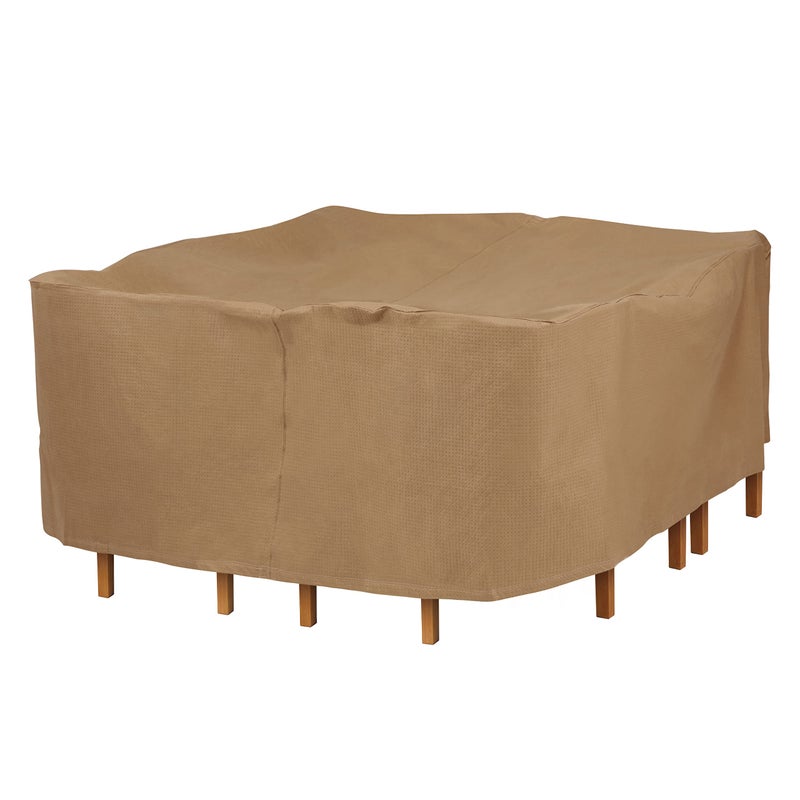 Duck Covers Essential WaterResistant 76 Inch Square Table Chair Set Cover Outdoor Table Cover