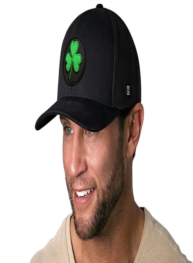 HAKA Shamrock Black Trucker Hat – Shamrock Mesh Snapback Cap for Men, Women & Golf, Lucky Charm Design Baseball Dad Hat - Image 3