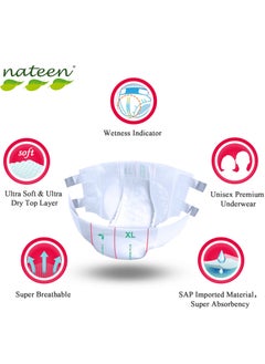 nateen Nateen Combi Plus Incontinence Adult Diaper,Medium,Waist Size 95-125cm,80 Count Adult Diapers,with Super Absorbent Layer, Leak Guard,Disposable Underwear for Men&Women-1900ml Absorbency.  - Image 3