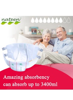nateen Nateen Combi Plus Incontinence Adult Diaper,Medium,Waist Size 95-125cm,80 Count Adult Diapers,with Super Absorbent Layer, Leak Guard,Disposable Underwear for Men&Women-1900ml Absorbency.  - Image 4