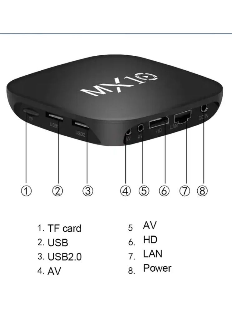MX10 TV BOX RK3318 Rockchip Quad Core Android TV Player 4k Set top Box in UAE - Image 3