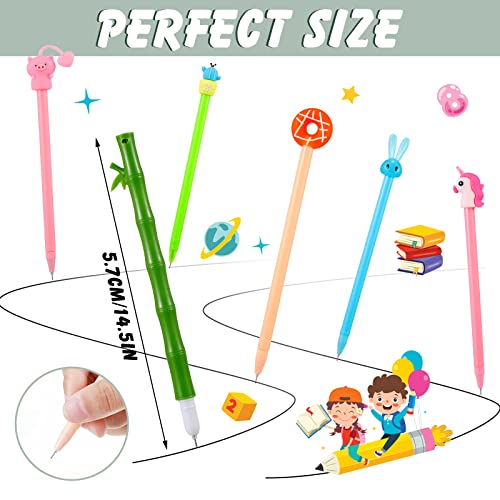 Chuangdi 15 Pcs Cartoon Cute Pens for Girls Fun Cool Bulk Funny Unicorn Cactus Kawaii Novelty Animal Fancy Cute Gel Ink Pens Funny Gift for Students Teens Classroom Reward - Image 2