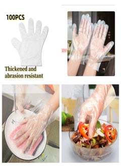 Generic Hand Gloves 100 pcs clear disposable Cooking Gloves food grade glove for Potluck Partys  - Image 1