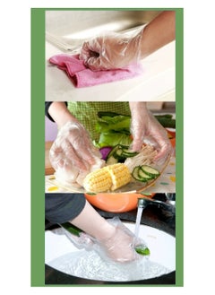Generic Hand Gloves 100 pcs clear disposable Cooking Gloves food grade glove for Potluck Partys  - Image 3