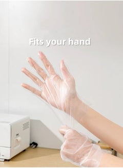 Generic Hand Gloves 100 pcs clear disposable Cooking Gloves food grade glove for Potluck Partys  - Image 5