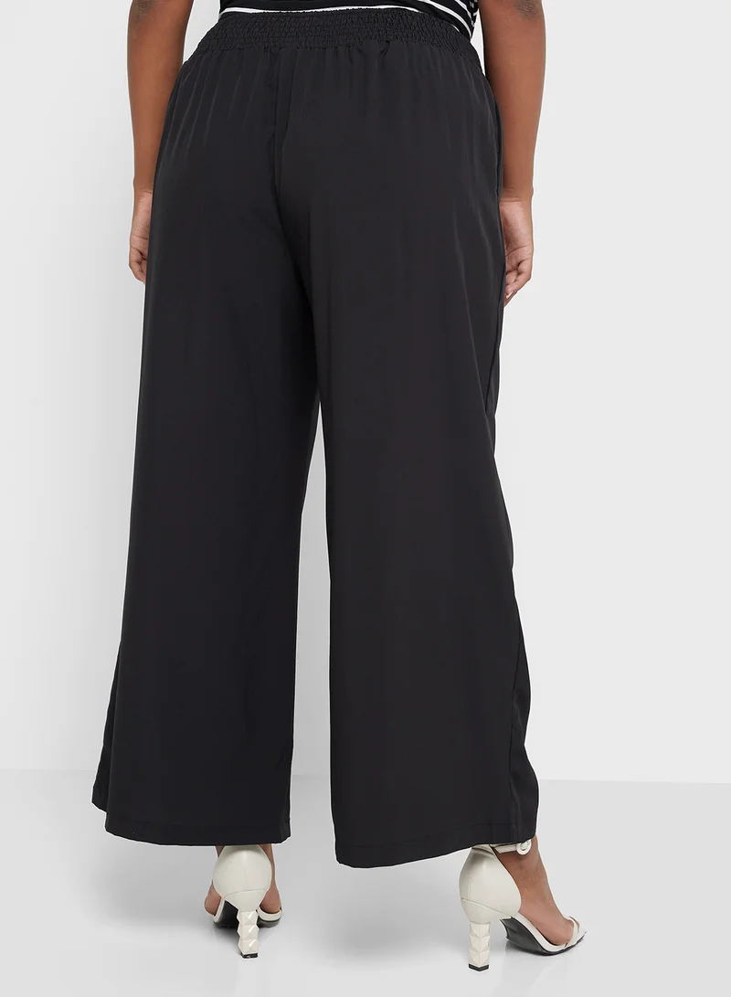 Ella Plus Wide Leg Pants With Elasticated Waist