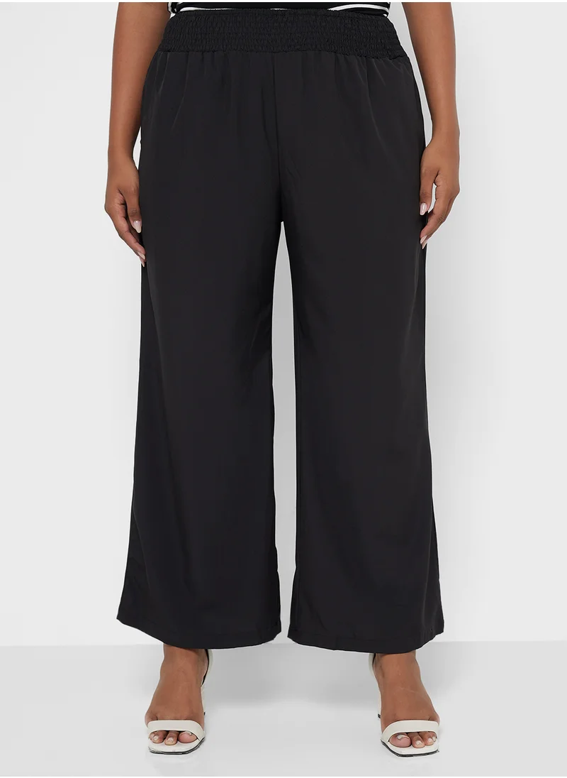 Ella Plus Wide Leg Pants With Elasticated Waist