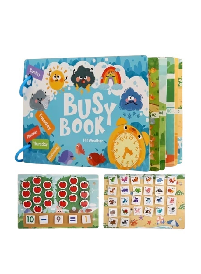 TWisoo Montessori Busy Book for Kids | Preschool Educational Learning Toy with Interactive Activities | Sensory Activity Book for Fine Motor Skills | Colorful Early Learning Toy for Toddlers - Image 1