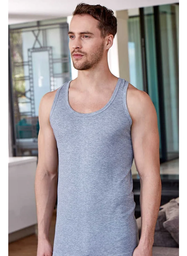 بيراك Clear Cotton Rib Gray Men's Sports Undershirt Pack of 2