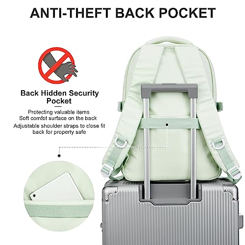 WEPOET Aesthetic College Backpacks For Women Men,Waterproof High School Back pack,Kawaii Backpack For Teens Girls Boys,Student Latop Travel Backpack(Mint Green) - Image 4
