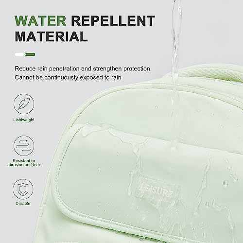 WEPOET Aesthetic College Backpacks For Women Men,Waterproof High School Back pack,Kawaii Backpack For Teens Girls Boys,Student Latop Travel Backpack(Mint Green) - Image 5