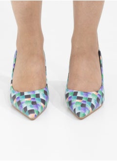 LAMARAPARIS Banu 7cm heel multi colored pointy court blue  - Image 3
