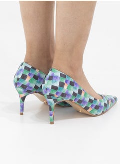 LAMARAPARIS Banu 7cm heel multi colored pointy court blue  - Image 4