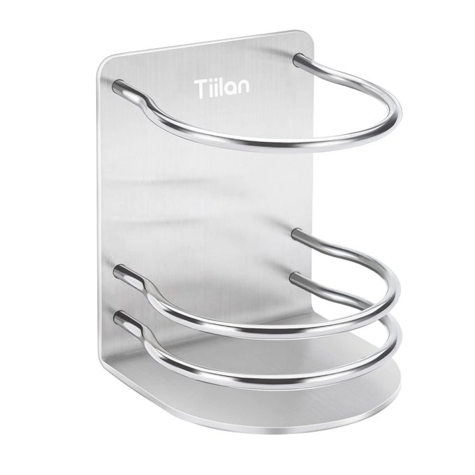 TOOTHBRUSH HOLDER WALL MOUNTED BATHROOM STORAGE STAND FOR RAZOR TOOTHPASTE SELF ADHESIVE STAINLESS STEEL SILVER