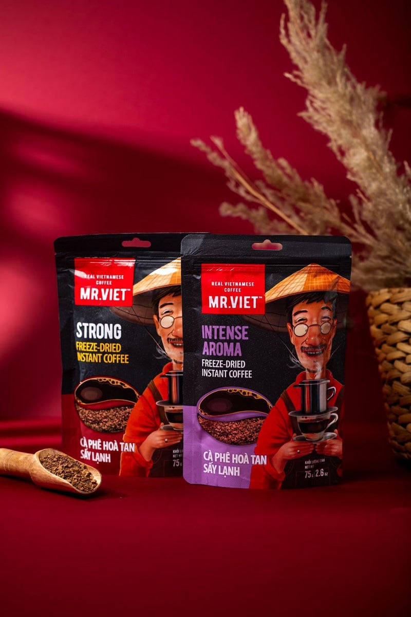 MR.VIET Vietnamese Coffee Combo Strong Freeze Dried Instant Coffee and Intense Aroma freeze dried Imported from Vietnam | Zip Lock Pack 75G X 2-150GM Perfect For Gifting To Your Loved Ones - Image 5
