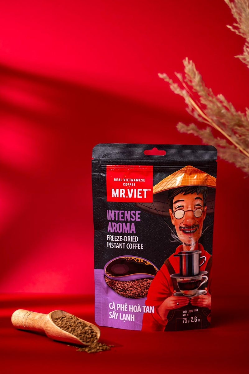 MR.VIET Vietnamese Coffee Combo Strong Freeze Dried Instant Coffee and Intense Aroma freeze dried Imported from Vietnam | Zip Lock Pack 75G X 2-150GM Perfect For Gifting To Your Loved Ones - Image 4
