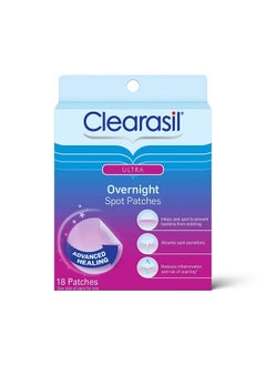 Clearasil Learasil Overnight Spot Patches Advanced Healing Hydrocolloid Acne Pimple Treatment Blemish Spot Stickers For Face 18 Count (Pack Of 4)  - Image 1