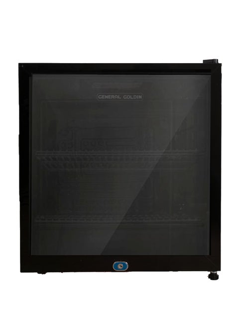 General Goldin Glass Display Mini Bar Refrigerator, Black 50 Lt, Noiseless, High Quality Compressor, Lock Key, Maximum Capacity