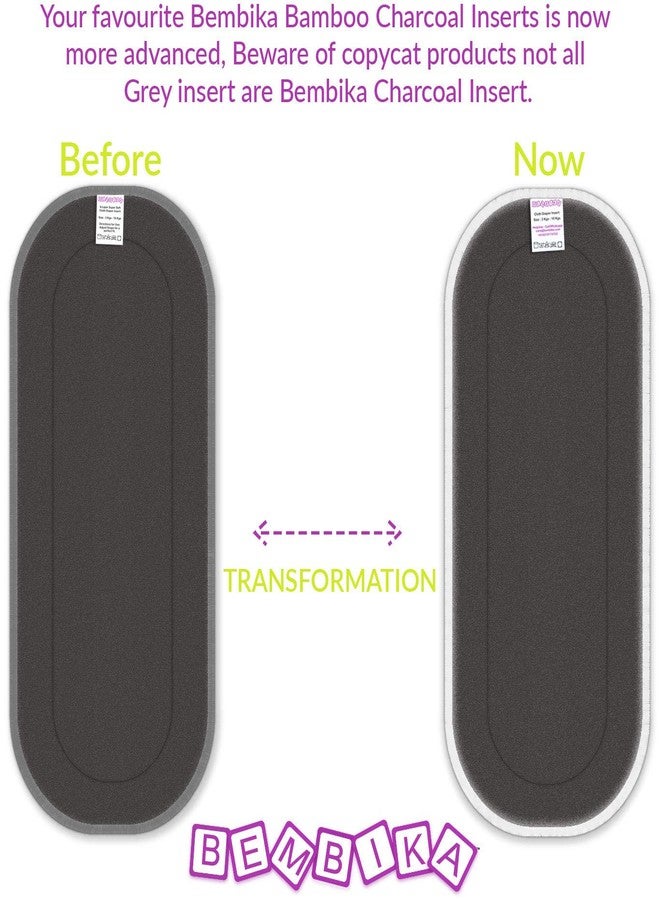 بيمبيكا حفاضات قماشية من بيمبيكا، بطانة حفاضات قماشية طبيعية، حفاضات قطنية قابلة لإعادة الاستخدام والغسل، مقاومة للماء، مناسبة لحفاضات الأطفال القماشية (مجموعة من 10 قطع) (فحم الخيزران - 5 طبقات) - Image 2