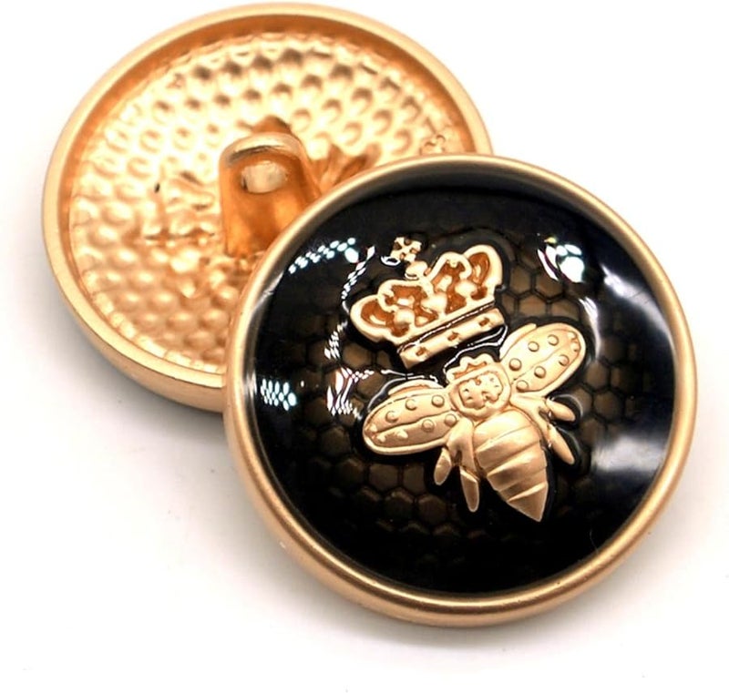 مات سيلفر 23 مم أزرار معدنية على شكل نحلة 10 قطع أزرار خياطة زينة برقائق للألبسة - Image 3