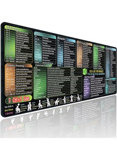 Excel Cheat Sheet Mouse Pad Extra Large Office Keyboard Shortcuts Mousepad Office Desk Accessories Desk Pad Computer Mouse Pad Pc Gaming Non Slip Xxl Desk Mat Excel Xxl