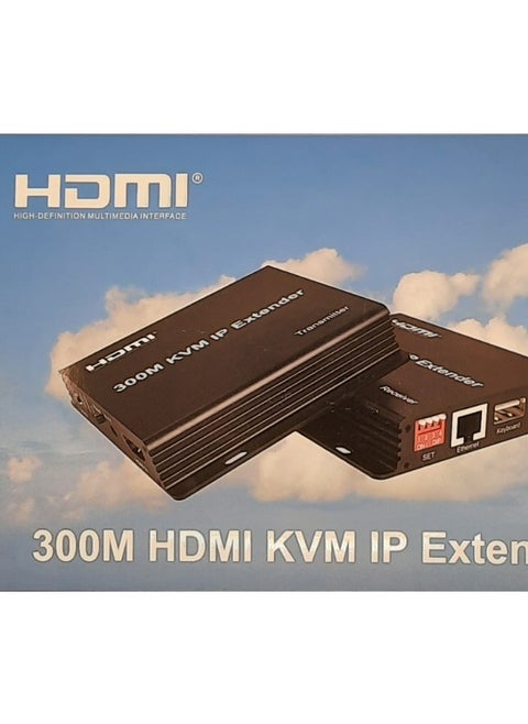 موسع نطاق IP بمنفذ HDMI KVM بطول 300 متر | نقل إشارة لمسافات طويلة | يدعم USB وHDMI وEthernet | دقة 4K | معيار TCP/IP