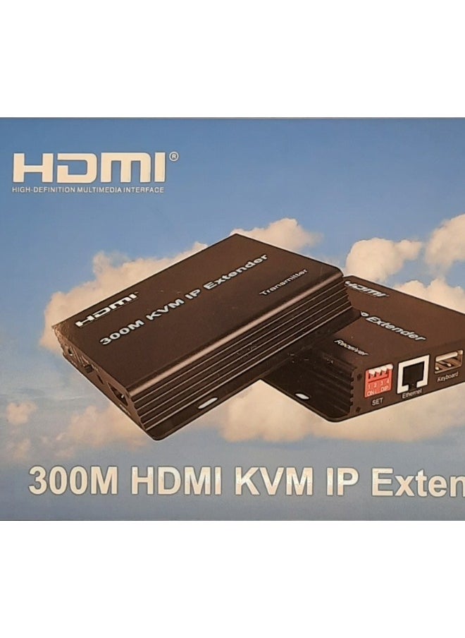 Generic 300M HDMI KVM IP Extender | Long-Distance Signal Transmission | USB, HDMI, and Ethernet Support | 4K Resolution | TCP/IP Standard  - Image 1