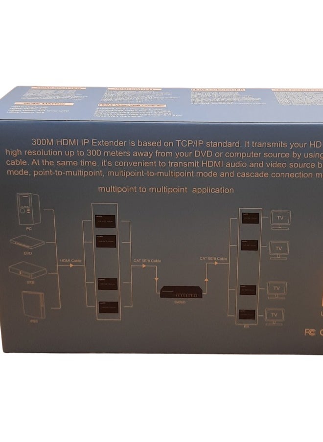 Generic 300M HDMI KVM IP Extender | Long-Distance Signal Transmission | USB, HDMI, and Ethernet Support | 4K Resolution | TCP/IP Standard  - Image 3