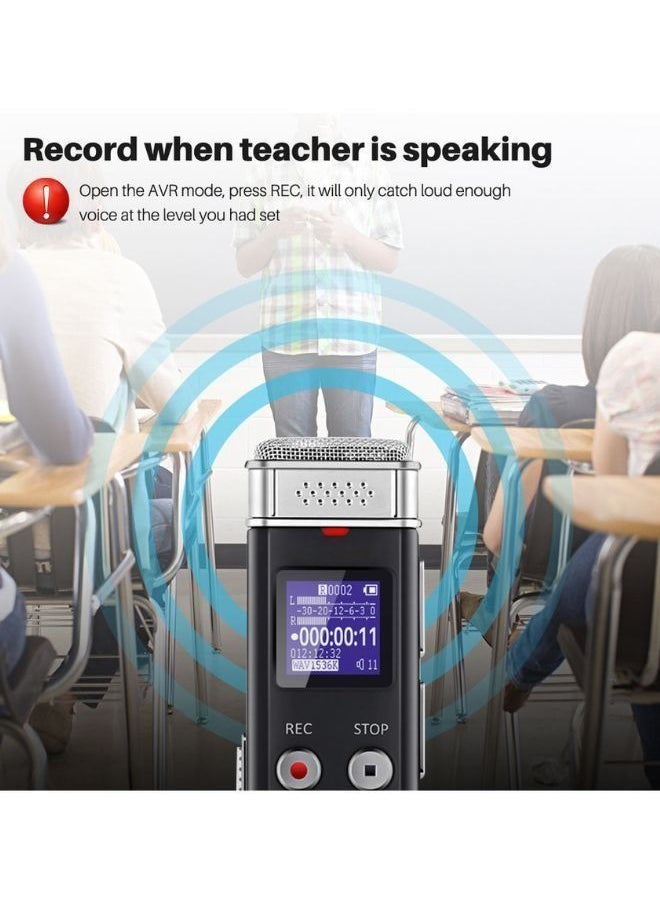 Generic - 32GB Digital Voice Recorder Voice Activated Recorder with Playback - Upgraded Small Tape Recorder for Lectures, Meetings, Interviews, Mini Audio Recorder USB Charge, MP3 - Image 1