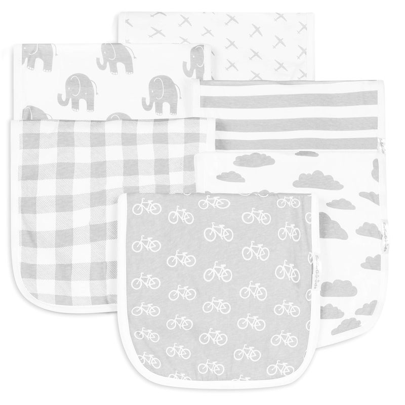 BaeBae Goods BaeBae Goods Burp Cloths for Baby Boy Girl Ultra Absorbent Burping Rags Anti Shrink Unisex Burpy Clothes Super Soft Jersey Cotton Large 21x10 Thick for Newborn Cloth Diapers 6 Pack