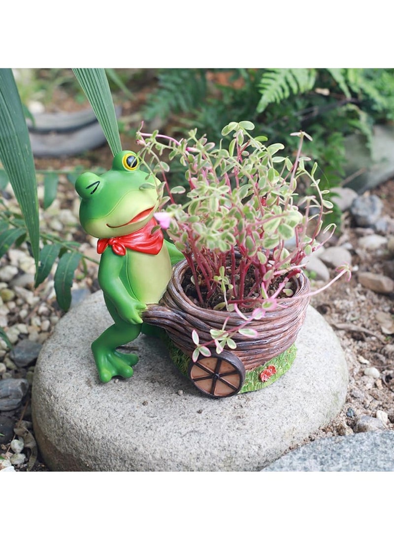 Succulent Plant Pots, Frog Succulent Plant Pots/Plant Pots/Flower Pots/Bonsai Pots, Suitable For Herbs, Succulents, Cactus Pen Holders, Suitable For Diy Micro Landscape Home Decoration (Frog Watching The Fun) - Image 5