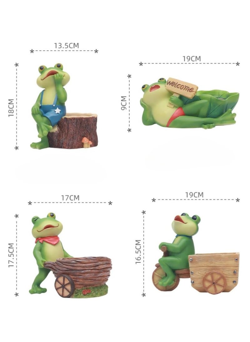 Succulent Plant Pots, Frog Succulent Plant Pots/Plant Pots/Flower Pots/Bonsai Pots, Suitable For Herbs, Succulents, Cactus Pen Holders, Suitable For Diy Micro Landscape Home Decoration (Frog Watching The Fun) - Image 2