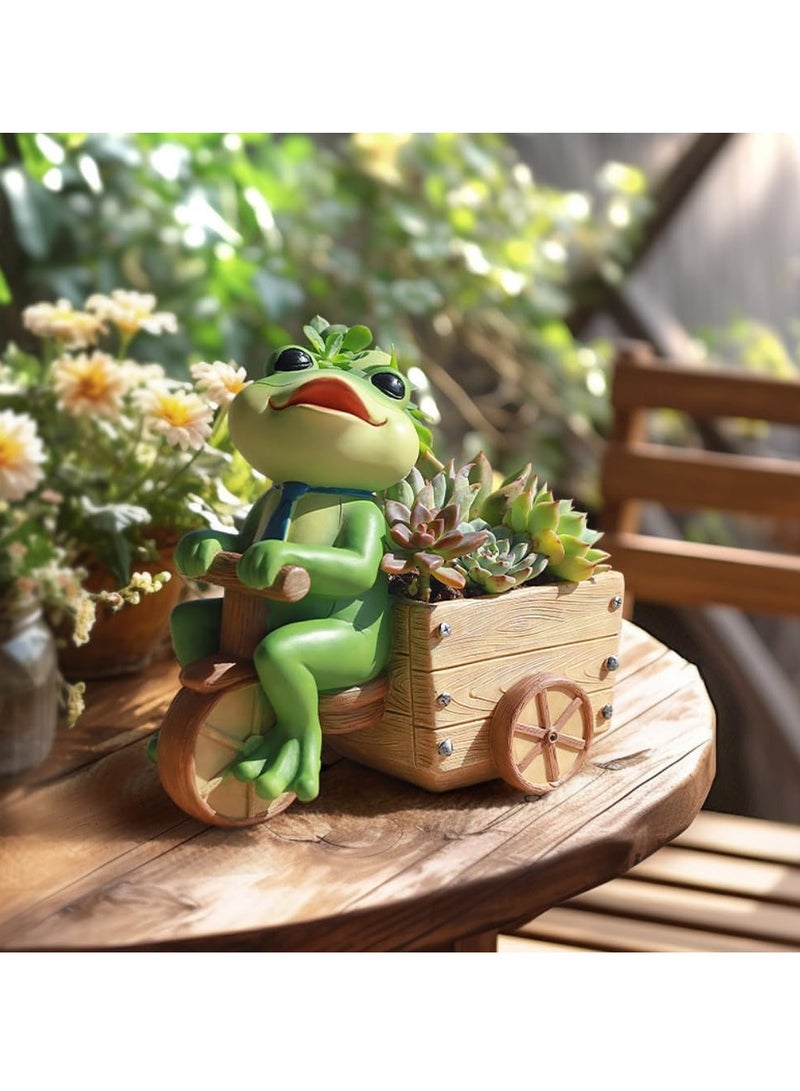 Succulent Plant Pots, Frog Succulent Plant Pots/Plant Pots/Flower Pots/Bonsai Pots, Suitable For Herbs, Succulents, Cactus Pen Holders, Suitable For Diy Micro Landscape Home Decoration (Frog Watching The Fun) - Image 3