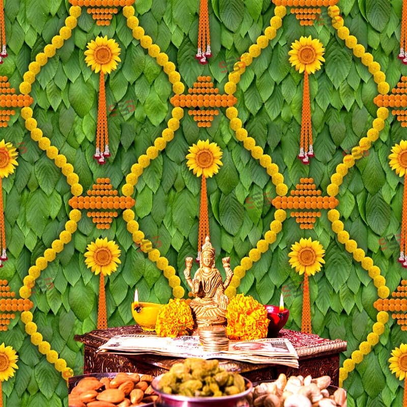 S2S Sun Flower Backdrop Cloth for Pooja Decoration Traditional, Background Decoration Cloth | Curtain Cloth for Festival, Functions & Ceremonies - (5 x 5 Feet) (Sun Flower) - Image 5