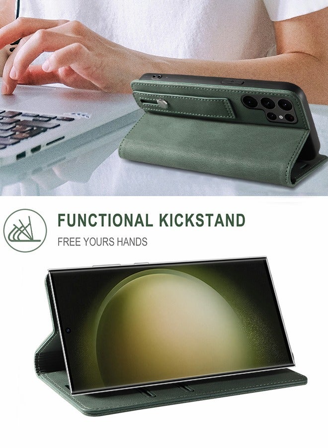 GROIC For Samsung Galaxy S23 Ultra Case,Luxury Leather Wallet Cover, Leather Wallet Case Classic Design with Card Slot and Magnetic Flip Flip Folding Case for Galaxy S23 Ultra Phone Shell 6.8'' - Image 4