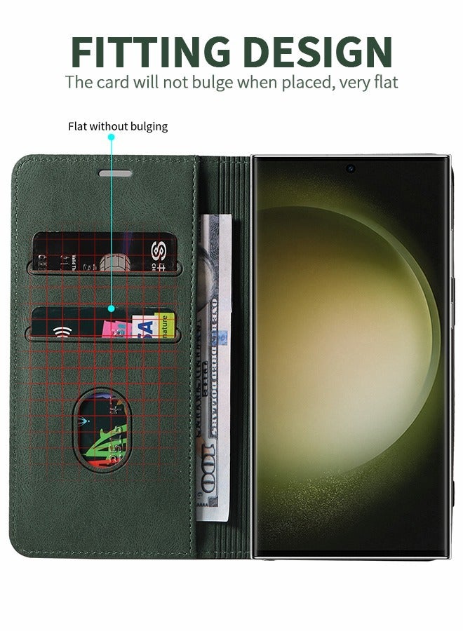 GROIC For Samsung Galaxy S23 Ultra Case,Luxury Leather Wallet Cover, Leather Wallet Case Classic Design with Card Slot and Magnetic Flip Flip Folding Case for Galaxy S23 Ultra Phone Shell 6.8'' - Image 5