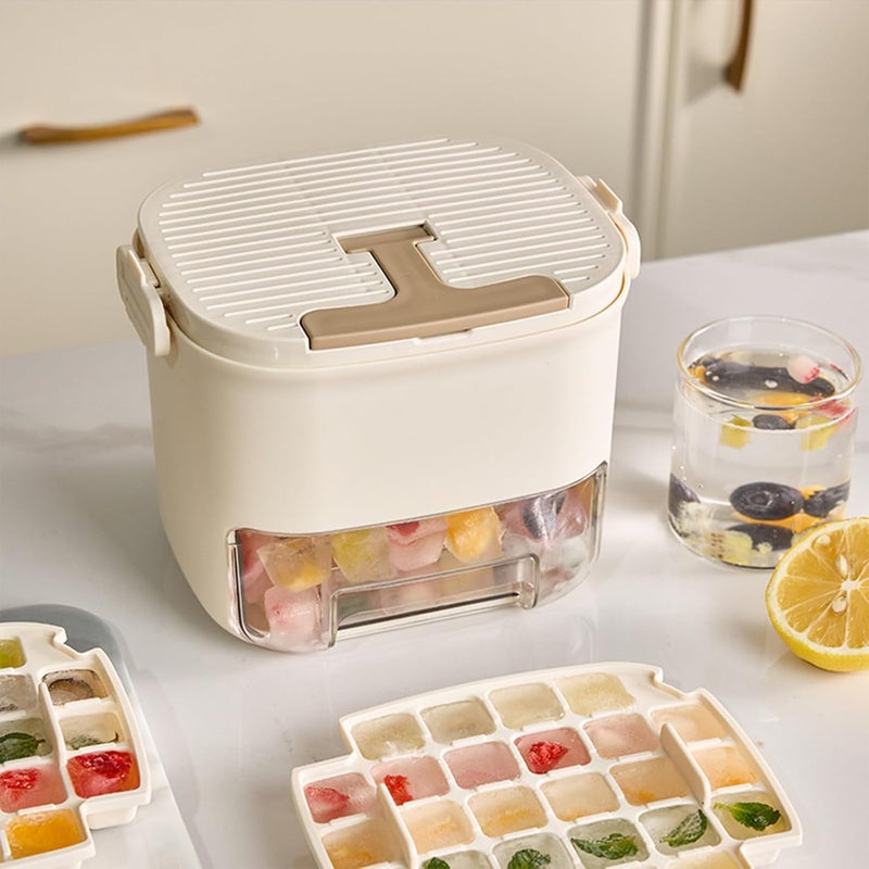 Double Tiered Ice Cubes Maker Molds Easy Press Release Large Capacity Freezing Container Tray For Home Entertaining Freezer Cubes Trays - Image 2