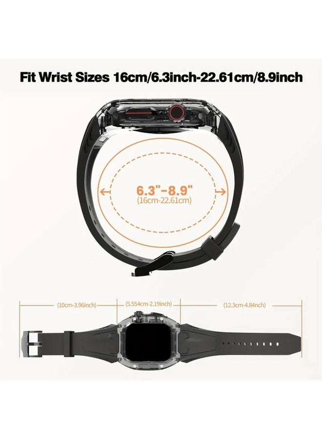 Black Case And Strap For iWatch Ultra 1 2 49mm Transparent Protective Cover - Image 2