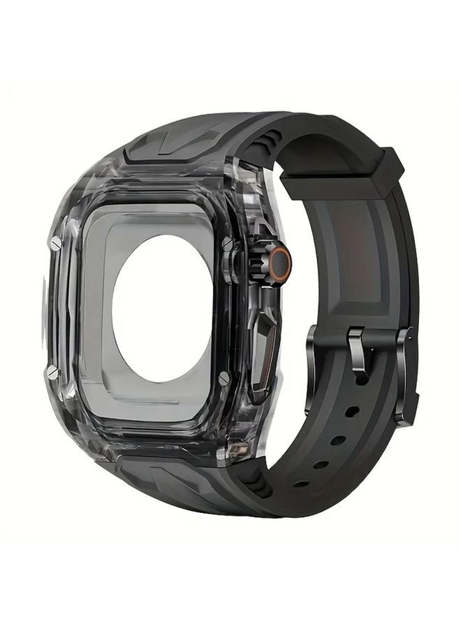 Black Case And Strap For iWatch Ultra 1 2 49mm Transparent Protective Cover - Image 5