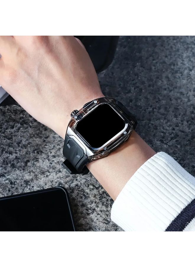 Black Case And Strap For iWatch Ultra 1 2 49mm Transparent Protective Cover - Image 3