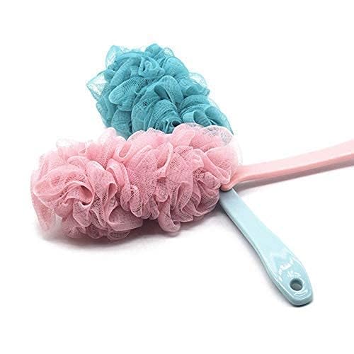 SHOPECOM Loofah Bath Brush Soft Nylon Sponge Back Scrubber Shower Brush With Long Handle Exfoliating Bath Brush For Cleanse Body Body Bath Brush for Women and Men Soft Nylon brush(pack of 1) - Image 1