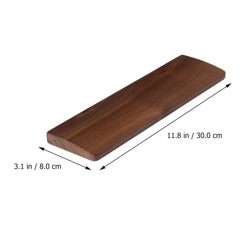 Solid Walnut Wood Keyboard Wrist Rest Pad 300x80mm Ergonomic Office Gaming Hand Support - Image 3