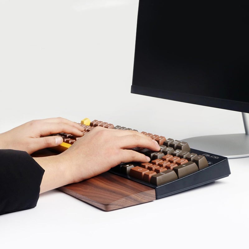 Solid Walnut Wood Keyboard Wrist Rest Pad 300x80mm Ergonomic Office Gaming Hand Support - Image 5