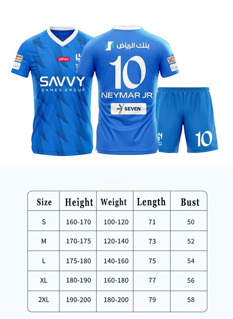 Seven - Saudi Arabia League New Moon Football Kit Neymar Riyadh Crescent No. 10 Jersey Football Jersey Suit Match Training Jersey Adult Outdoor Fitness Quick Drying Jersey Stadium Fan Support Jerseys - Image 1