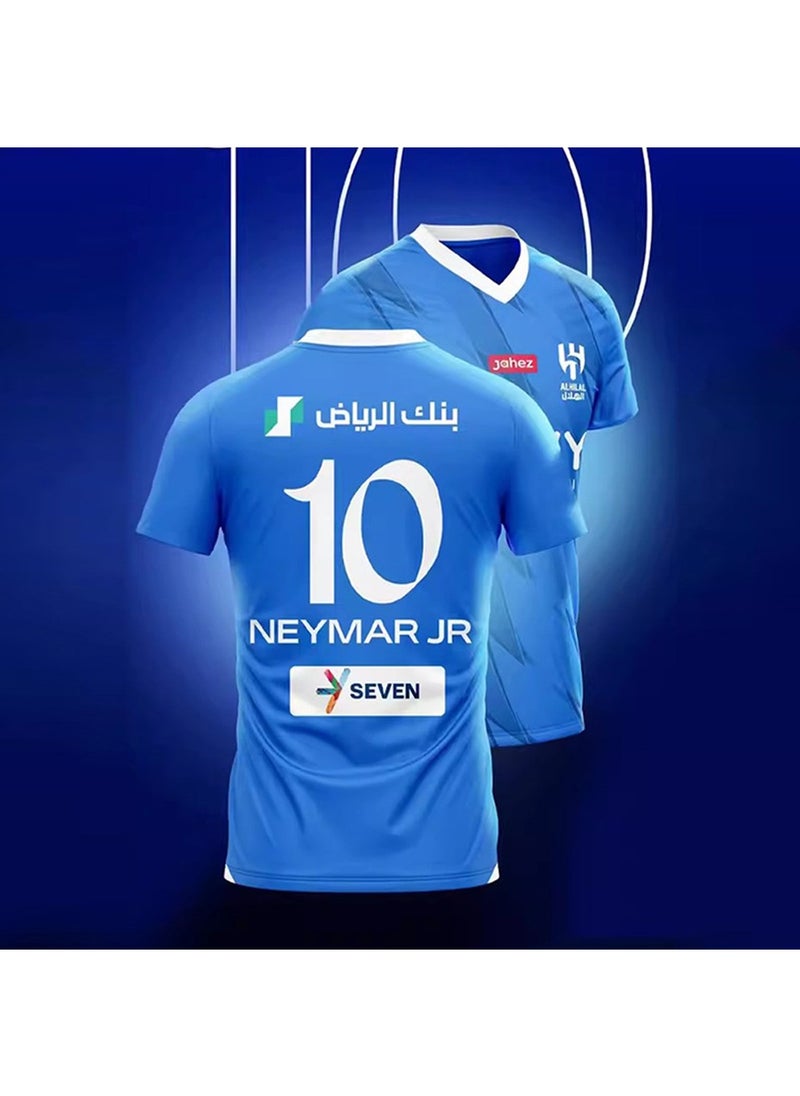 Seven - Saudi Arabia League New Moon Football Kit Neymar Riyadh Crescent No. 10 Jersey Football Jersey Suit Match Training Jersey Adult Outdoor Fitness Quick Drying Jersey Stadium Fan Support Jerseys - Image 1