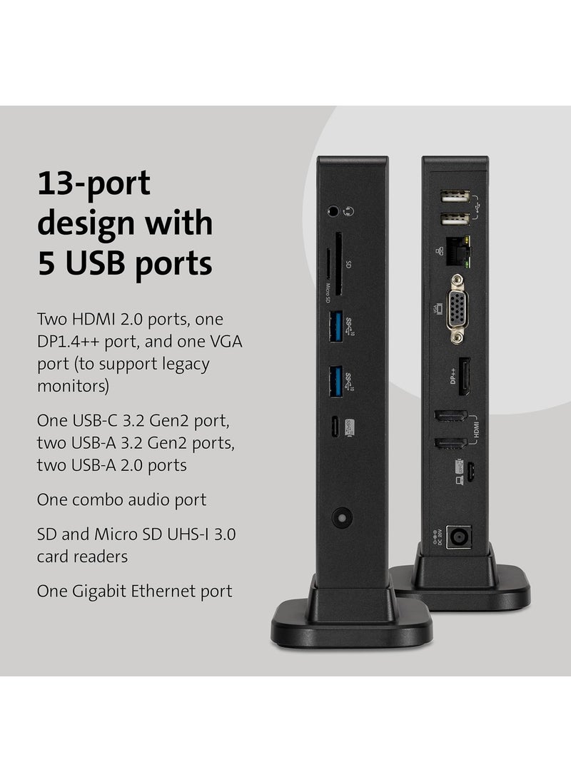 Kensington Kensington Triple Display USBC Docking Station for Dell HP Lenovo Acer ASUS Razer Surface  Triple 4K Video 100W PD K37060NA  - Image 3