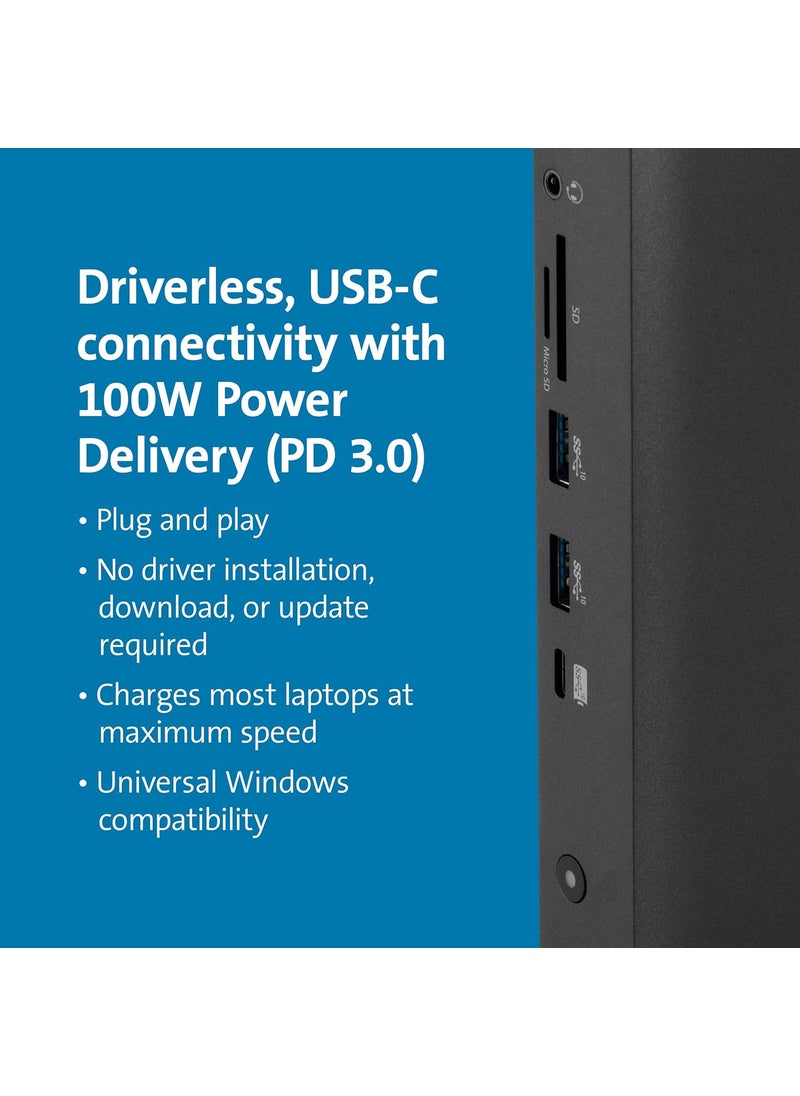 Kensington Kensington Triple Display USBC Docking Station for Dell HP Lenovo Acer ASUS Razer Surface  Triple 4K Video 100W PD K37060NA  - Image 2