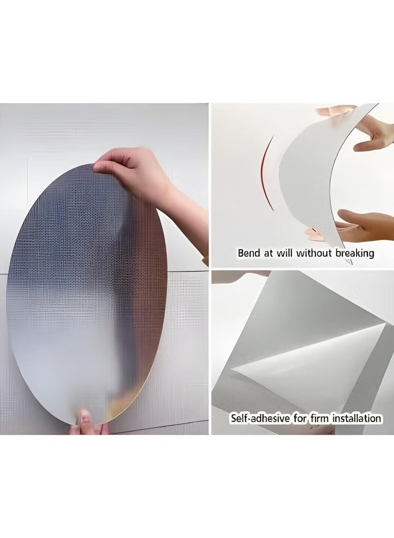 ملصق مرآة لاصق بيضاوي أكريليك للحائط من اليتيرا – استخدام متعدد (قطعة واحدة) - Image 5
