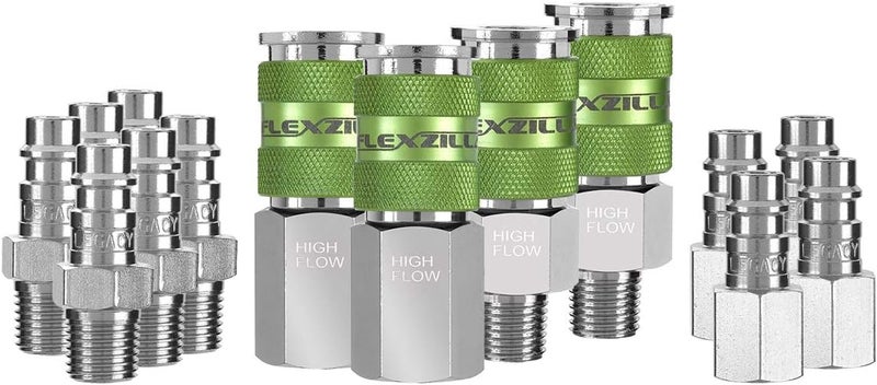 Flexzilla مجموعة موصلات ومقابس فليكسزيلا برو عالية التدفق، 1/4" NPT، 14 قطعة - A53458FZ - Image 1